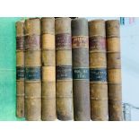 Seven leather bound volumes of Justice of the Peace Reports, 1914 to 1916 & 1919
