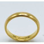 22ct gold band, size N1/2