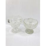 Two cut glass fruit bowls.