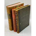 Three French half leather bound books.