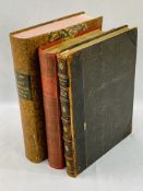 Three French half leather bound books.