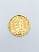 1892 gold half Sovereign