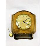 Art Deco “Manthe” chiming wall clock with glass drop dial