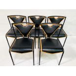 Five 'Novell' black metal framed vinyl and plywood chairs by EH Furniture, Denmark