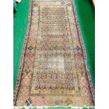 Brown ground hand knotted Middle Eastern rug.
