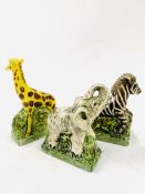 3 Italian ceramic animal figurines