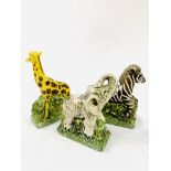 3 Italian ceramic animal figurines