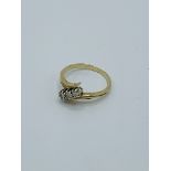 9ct gold and 3 diamond ring, 3.0gms