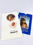 'Mayfair' 1973 calendar; pack of unused Sun Page 3 playing cards; 1969 'Playboy' calendar.