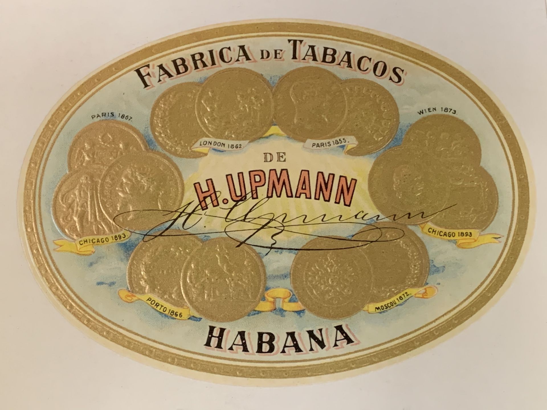 9 Framed and glazed Cuban cigar labels