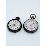 Small 935 silver case pocket watch, going; together with another similar, for spares