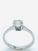 18ct white gold and solitaire diamond ring, approx. 0.55 carat. Size J