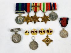 Collection of World War II medals.