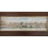 Mahogany framed and glazed Victorian print of the Garden at Windsor Castle.