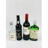 Blandy's 5 year reserved Madeira wine; Cabernet Sauvignon 2017; Gordon's Special Dry Gin; Vodka