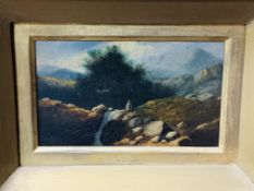 Gilt framed oil on board, E J Niemann 1813-1876; and a small gilt framed and glazed watercolour