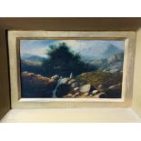 Gilt framed oil on board, E J Niemann 1813-1876; and a small gilt framed and glazed watercolour