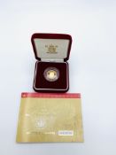 2002 proof gold half sovereign, in box with Royal Mint CoA