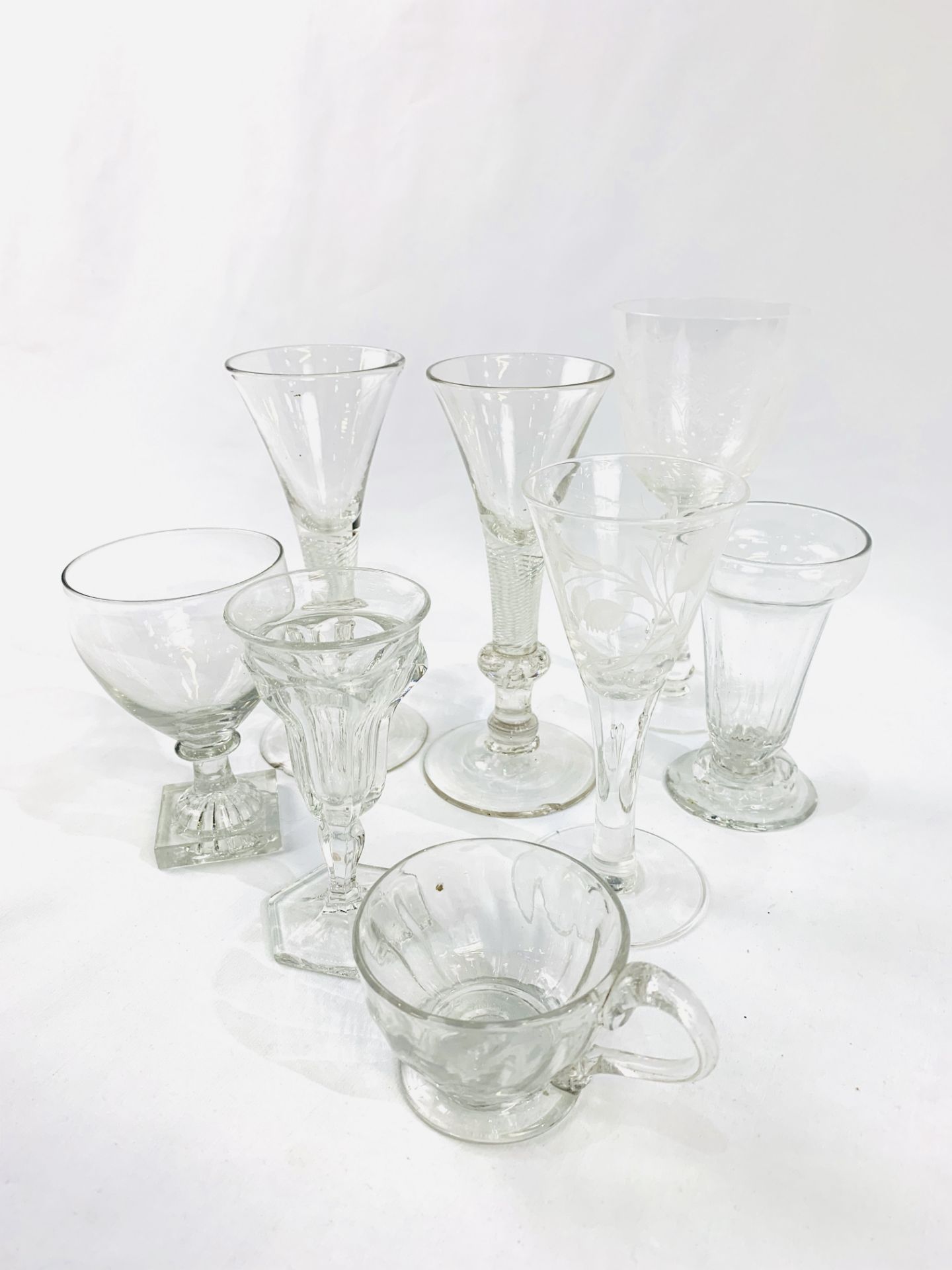 A collection of 8 18th Century and later drinking glasses - Image 3 of 3