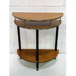1950's demi-lune display table.