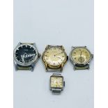 4 various manual wrist watches