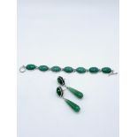Jade bracelet and earrings.