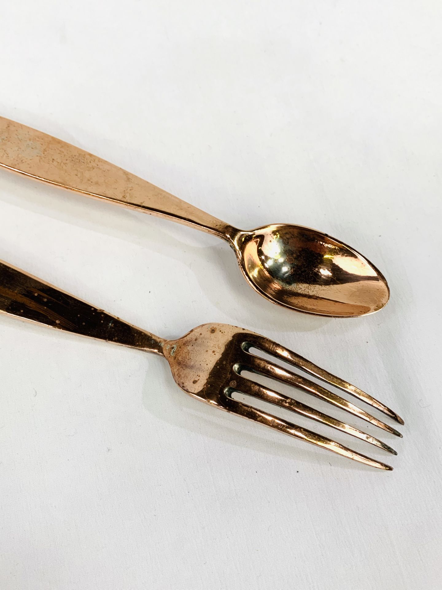 Two copper Benham and Son's serving utensils, marked with a crown and initals RY. - Image 5 of 5