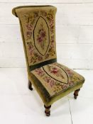 Victorian tapestry upholstered Prie-Dieu