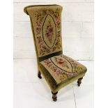 Victorian tapestry upholstered Prie-Dieu
