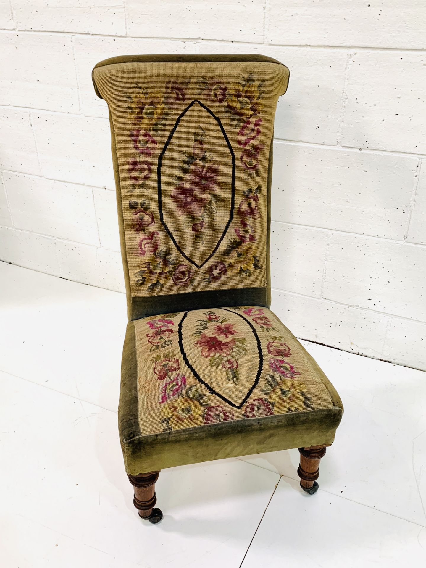 Victorian tapestry upholstered Prie-Dieu - Image 2 of 3