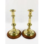 A pair of Victorian Brass Candlesticks inscribed Windsor Castle.