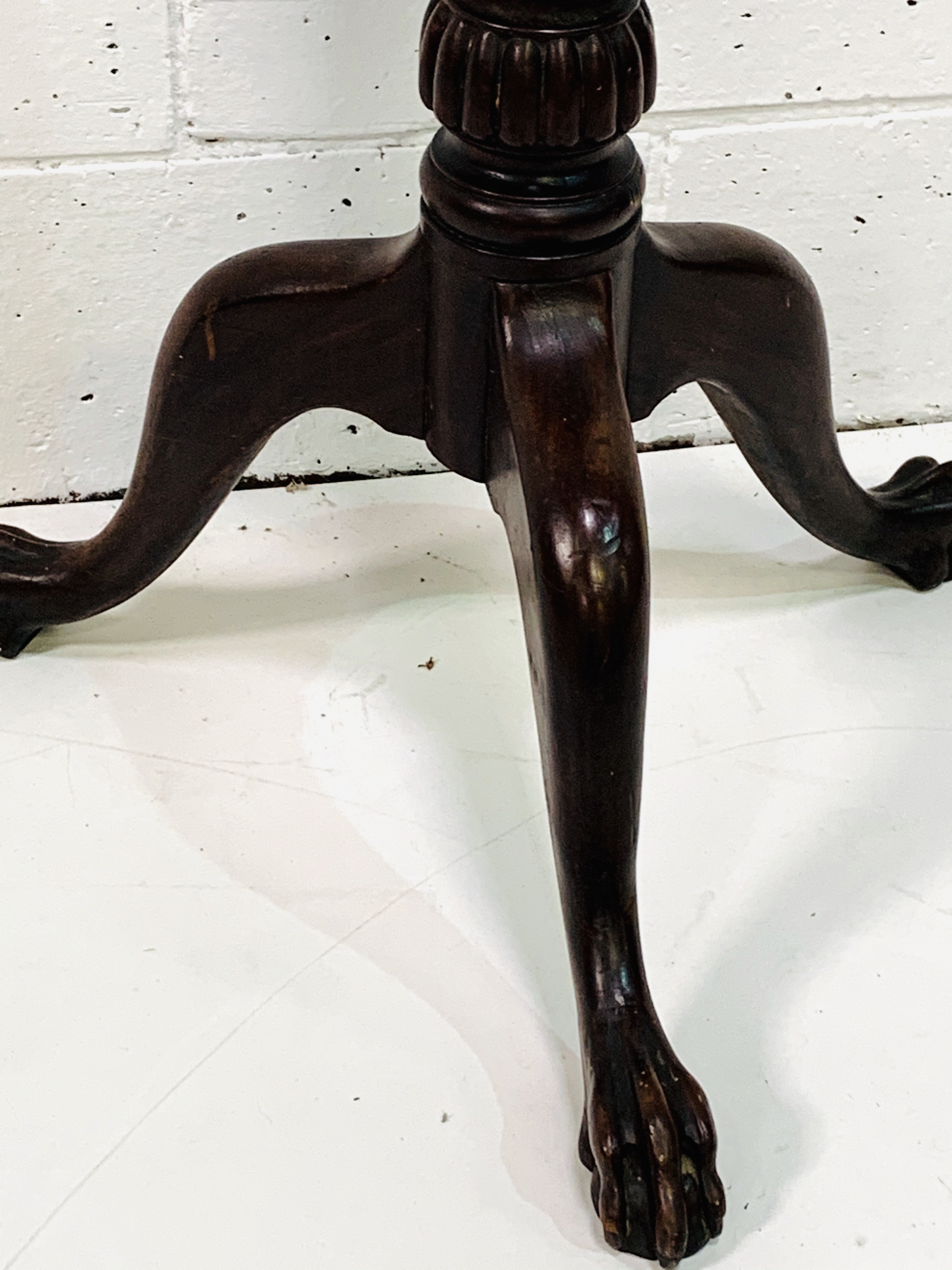 Victorian mahogany barley twist Torchere with ball & claw feet, 140cms. - Image 4 of 4