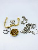 6 pieces of silver jewellery, together with some costume jewellery