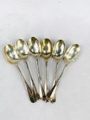 Six silver teaspoons hallmarked Sheffield 1902