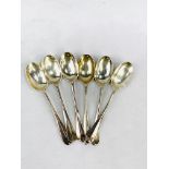 Six silver teaspoons hallmarked Sheffield 1902