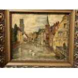 Dutch canal scene, signed M. Sergeys, and dated 1934.