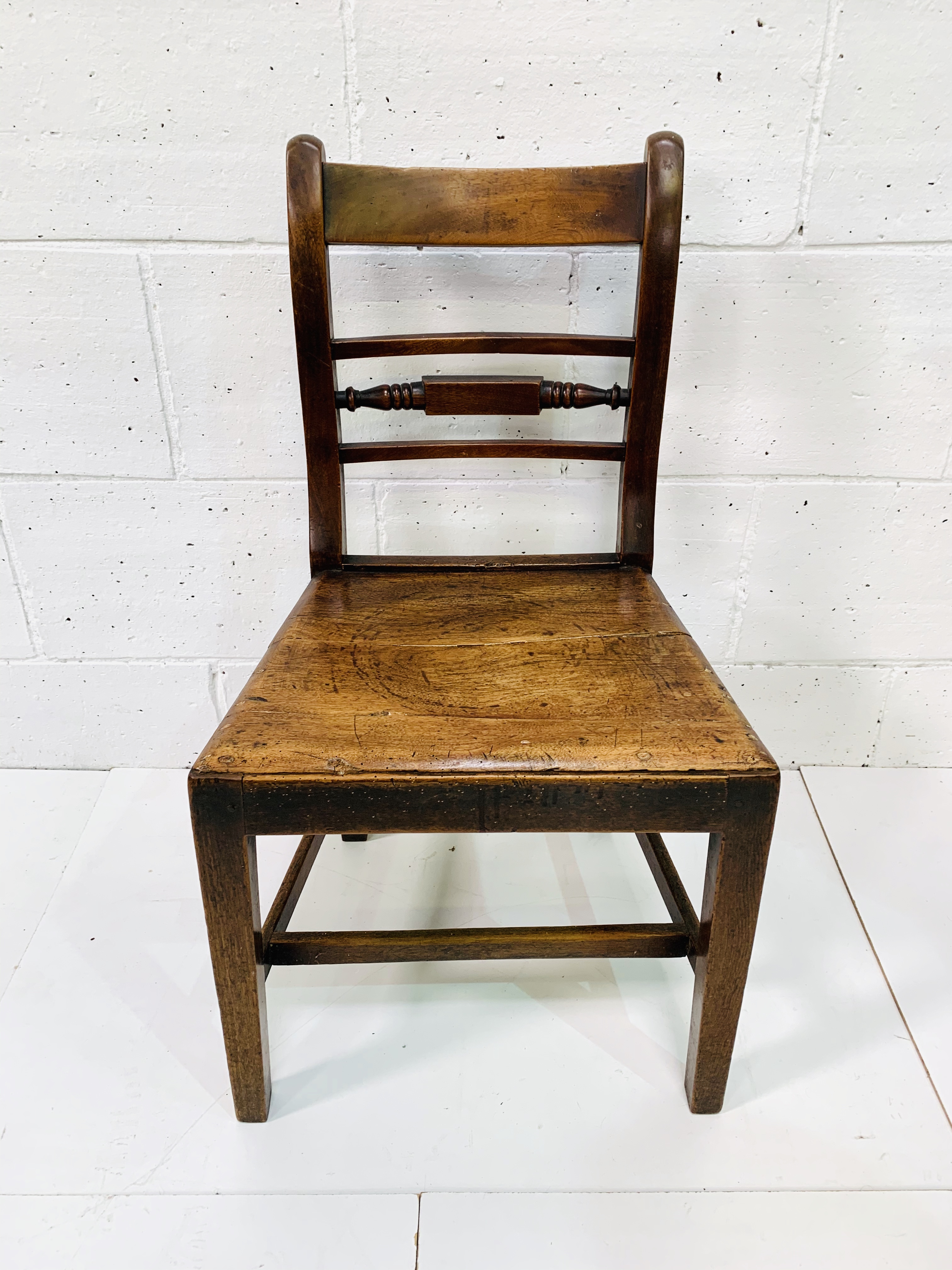 Oak and elm ladder back hall chair.