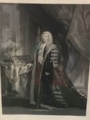 Large framed and glazed engraving portrait of The Lord Chancellor Cottenham.