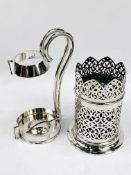 Silver plate Mappin & Webb club bottle holder, and another bottle holder.