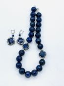 20mm Lapis Lazuli necklace and earrings.