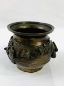 Late 19th Century Meiji Bronze Censer decorated with profusely applied birds & trees