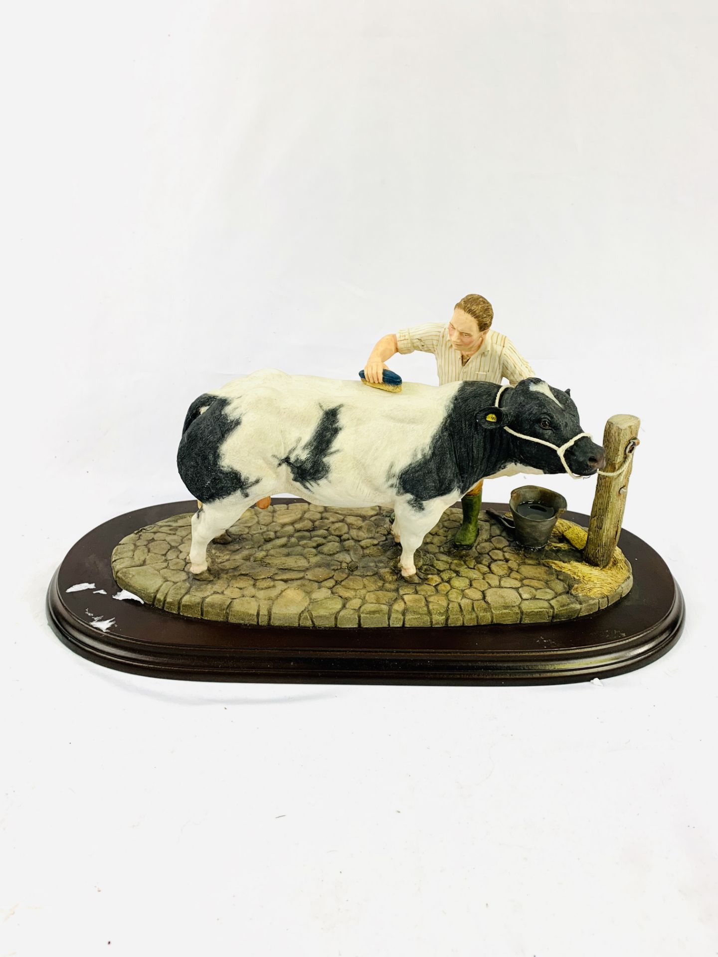 Country Artist Belgian Blue bull (The Winning Partnership) on plinth, boxed