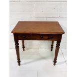 Mahogany side table with two frieze drawers.