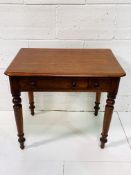 Mahogany side table with two frieze drawers.