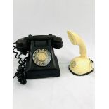 1960s Ericsson Ericofon and a 1950s black bakelite telephone