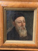 Walnut framed oil of a bearded gentleman; gilt framed oil by Bartholome Breenberg; and 2 others