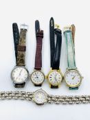 5 various ladies' wrist watches
