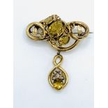 Victorian gold and citrine brooch/pendant