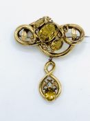Victorian gold and citrine brooch/pendant