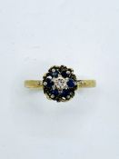 18ct gold diamond and sapphire ring